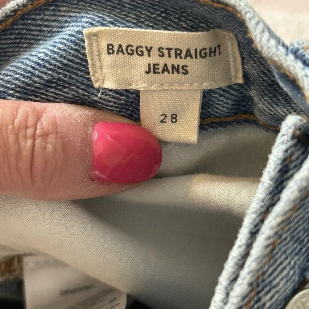 Madewell Baggy Straight Jeans Size 28 Inseam 33 Nwt